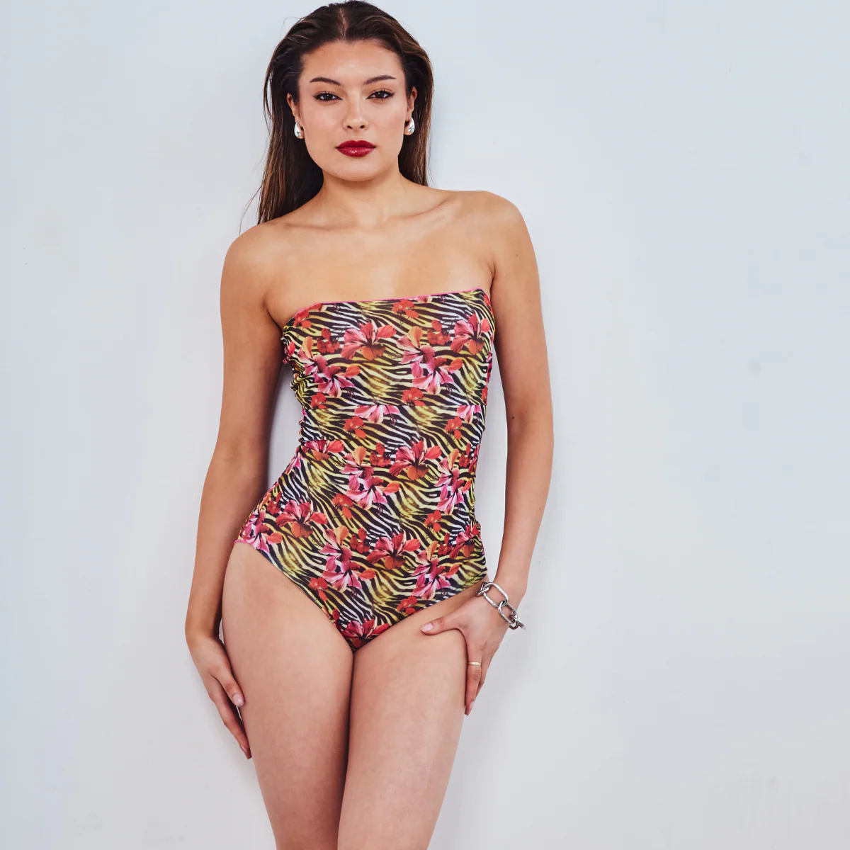 Tan Through Bandeau Swimsuit - Image 5